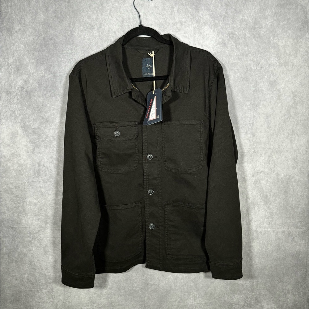 New LINDBERGH Black Button up with Pockets, Size Medium!